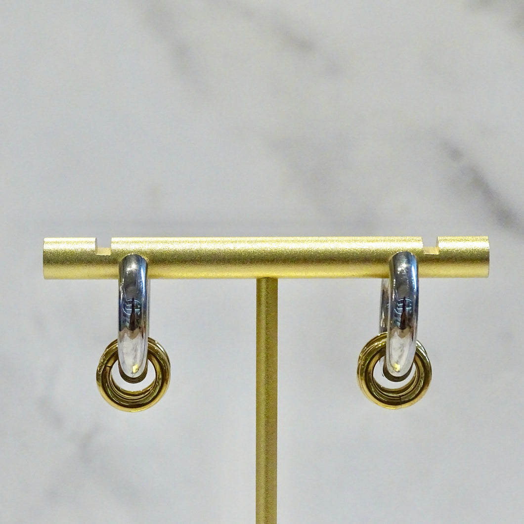 Arracadas Acero Inoxidable Bicolor Hoop