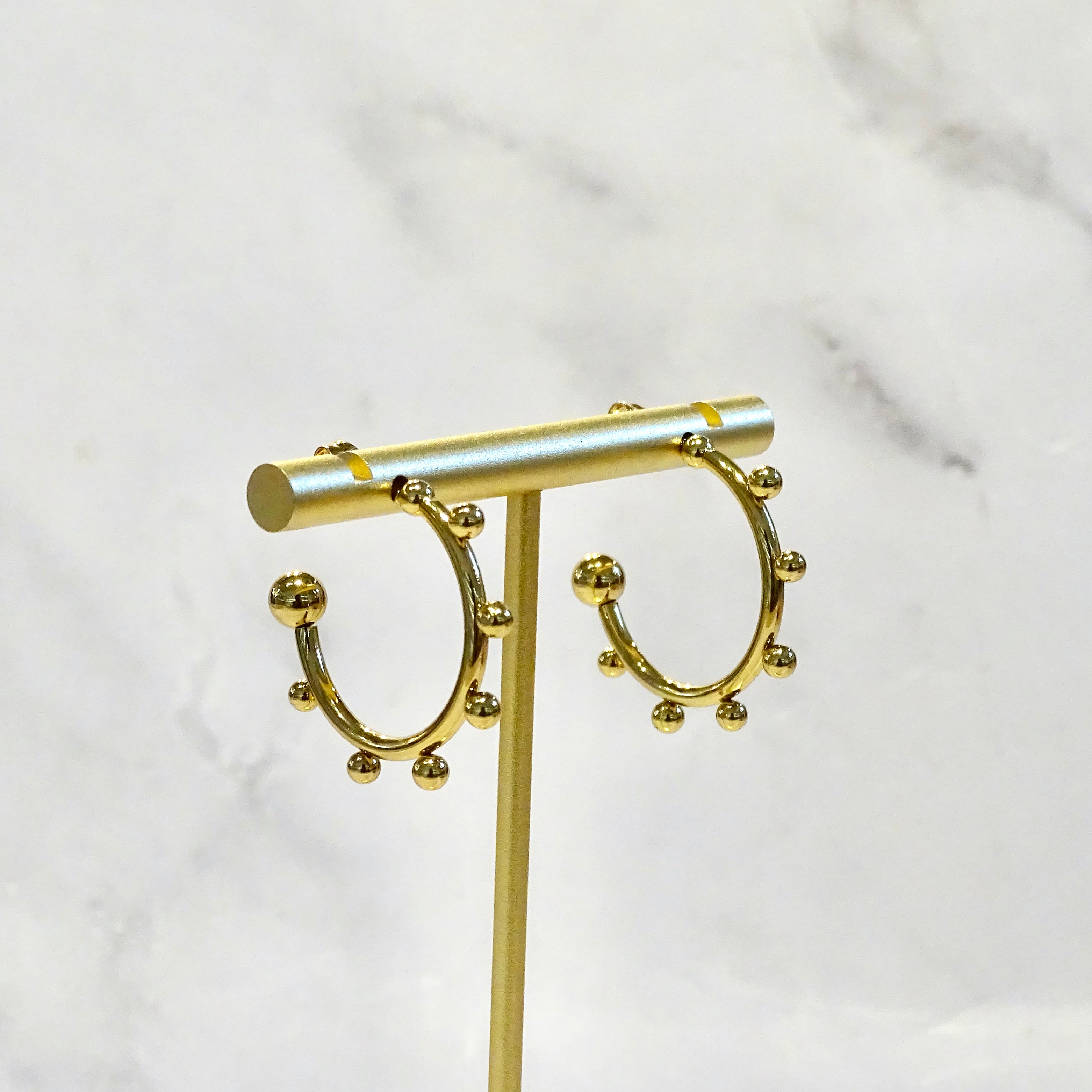 Arracadas Acero Inoxidable con Bolitas