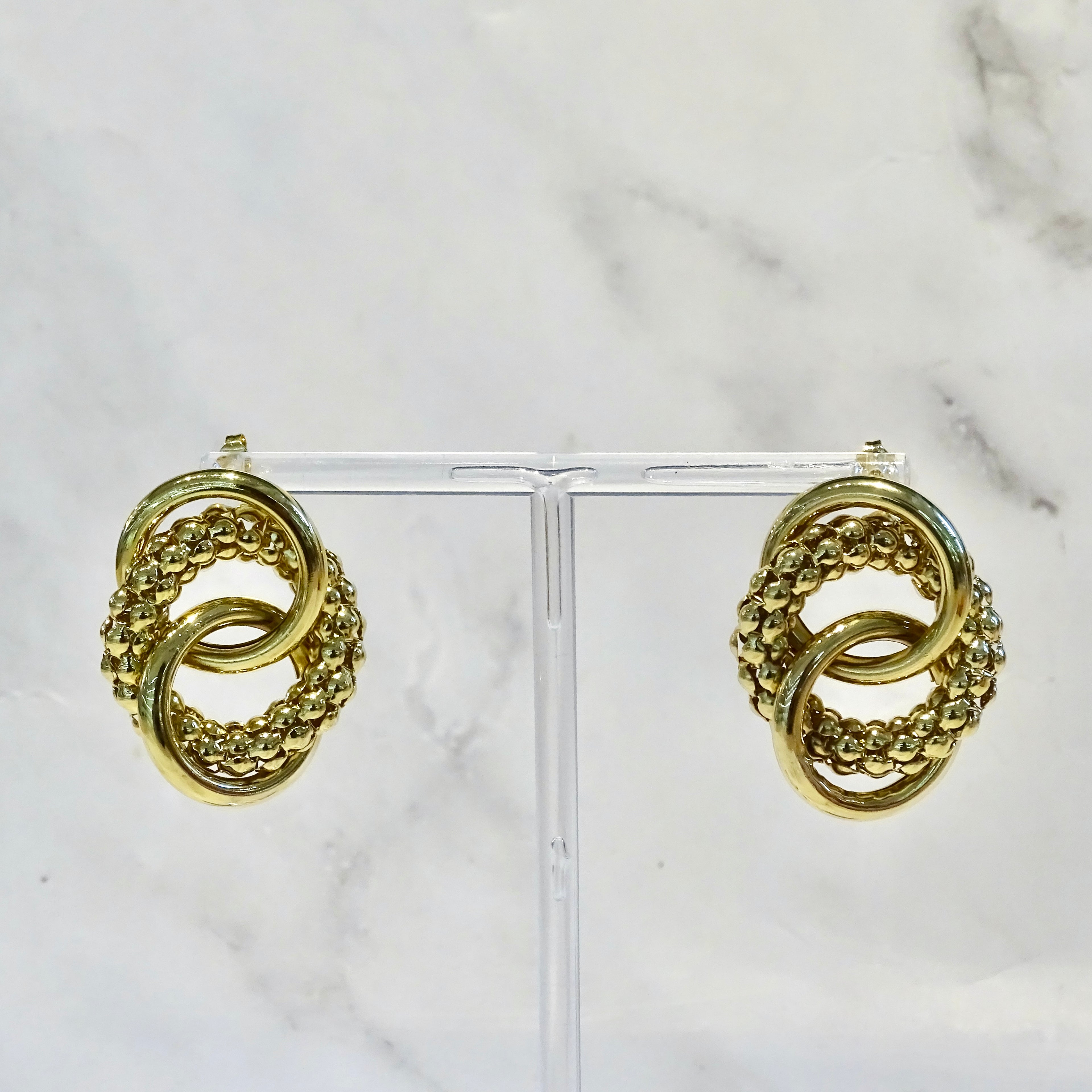 Aretes Acero Inoxidable Círculo Triple