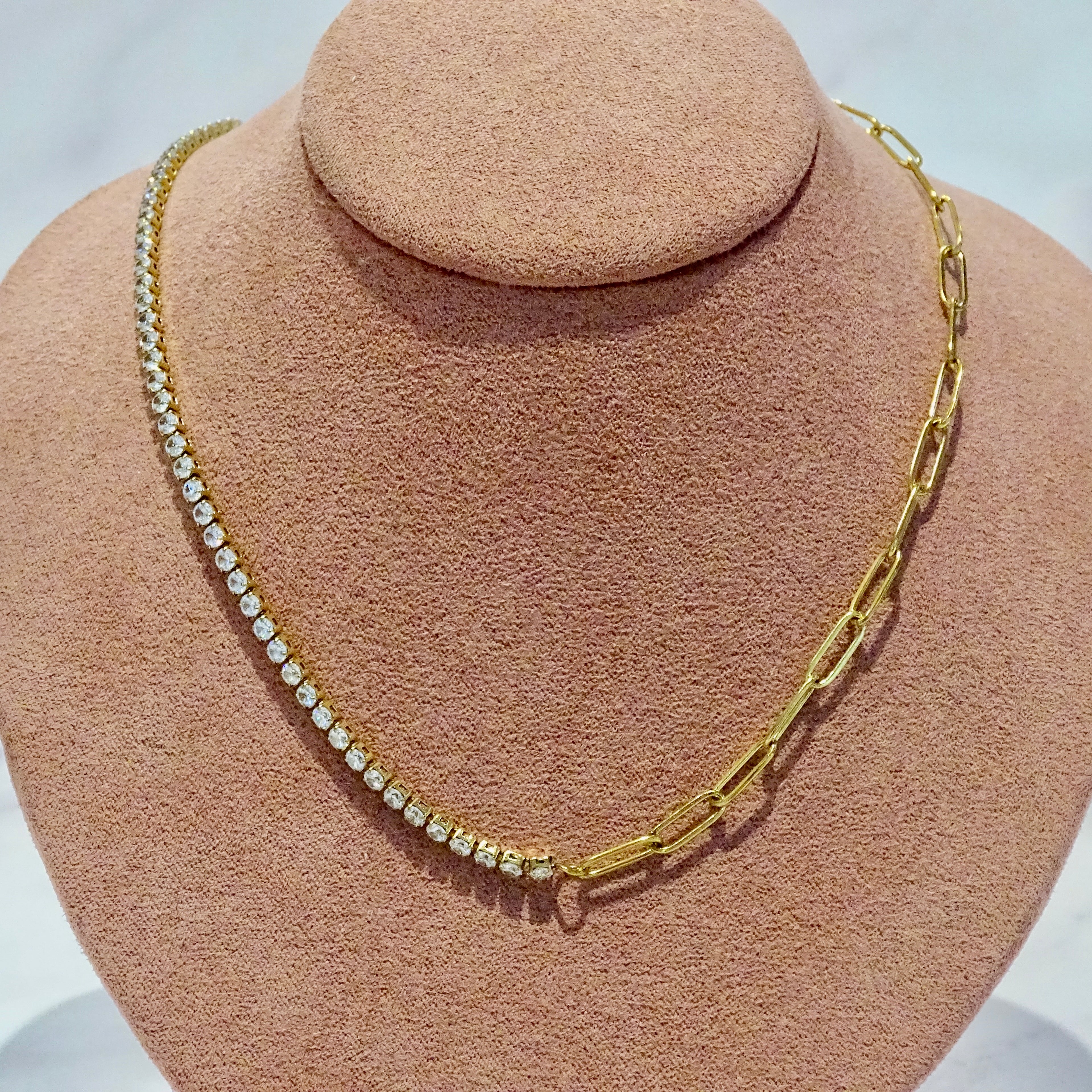 Collar Acero Inoxidable Tenis con Cadena