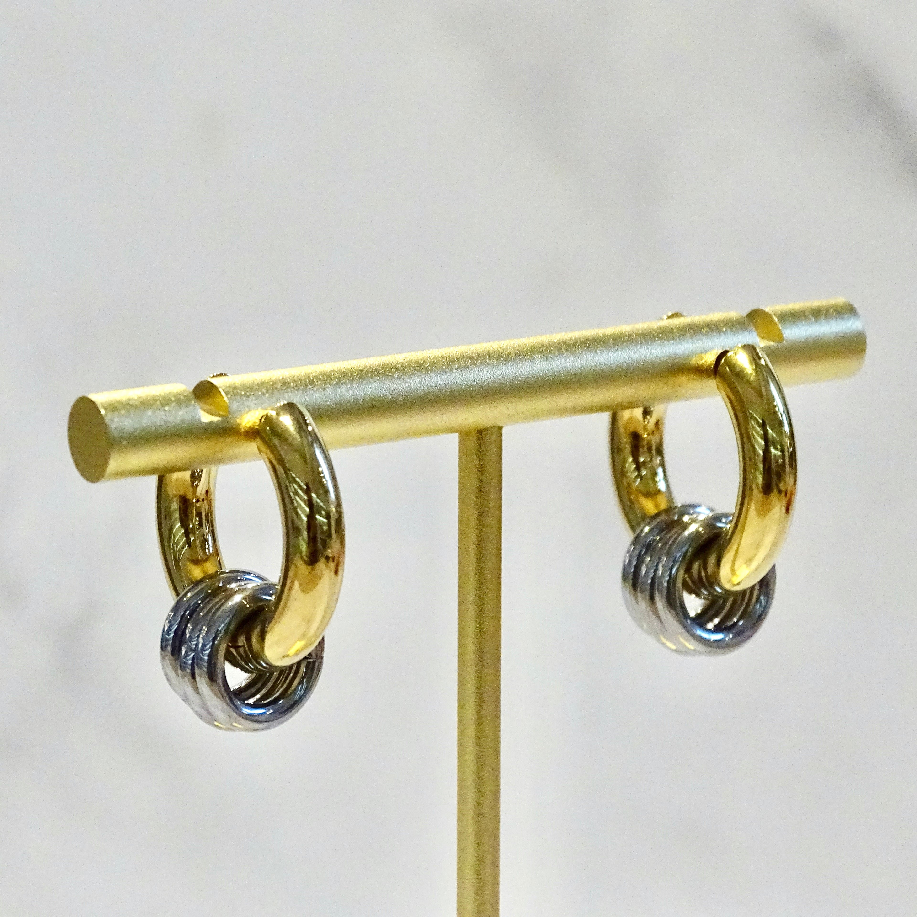 Arracadas Acero Inoxidable Bicolor Hoop