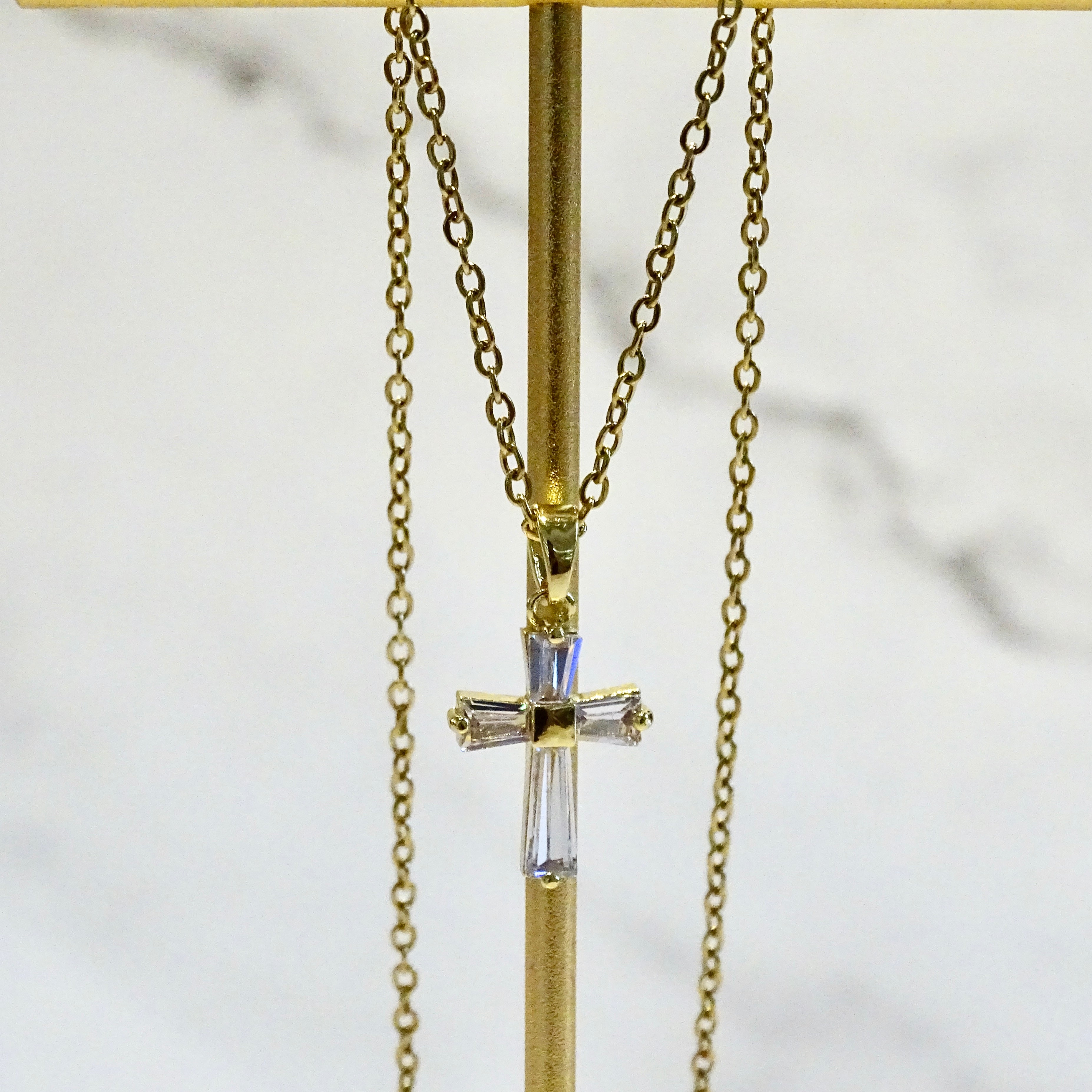 Collar Acero Inoxidable Cruz de Luz