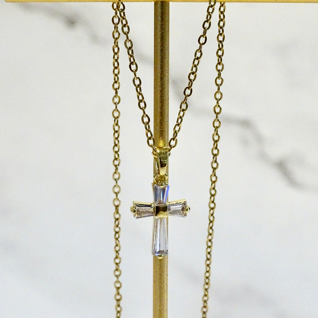 Collar Acero Inoxidable Cruz de Luz