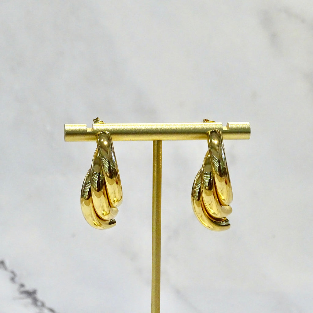 Aretes Acero Inoxidable 3 Líneas