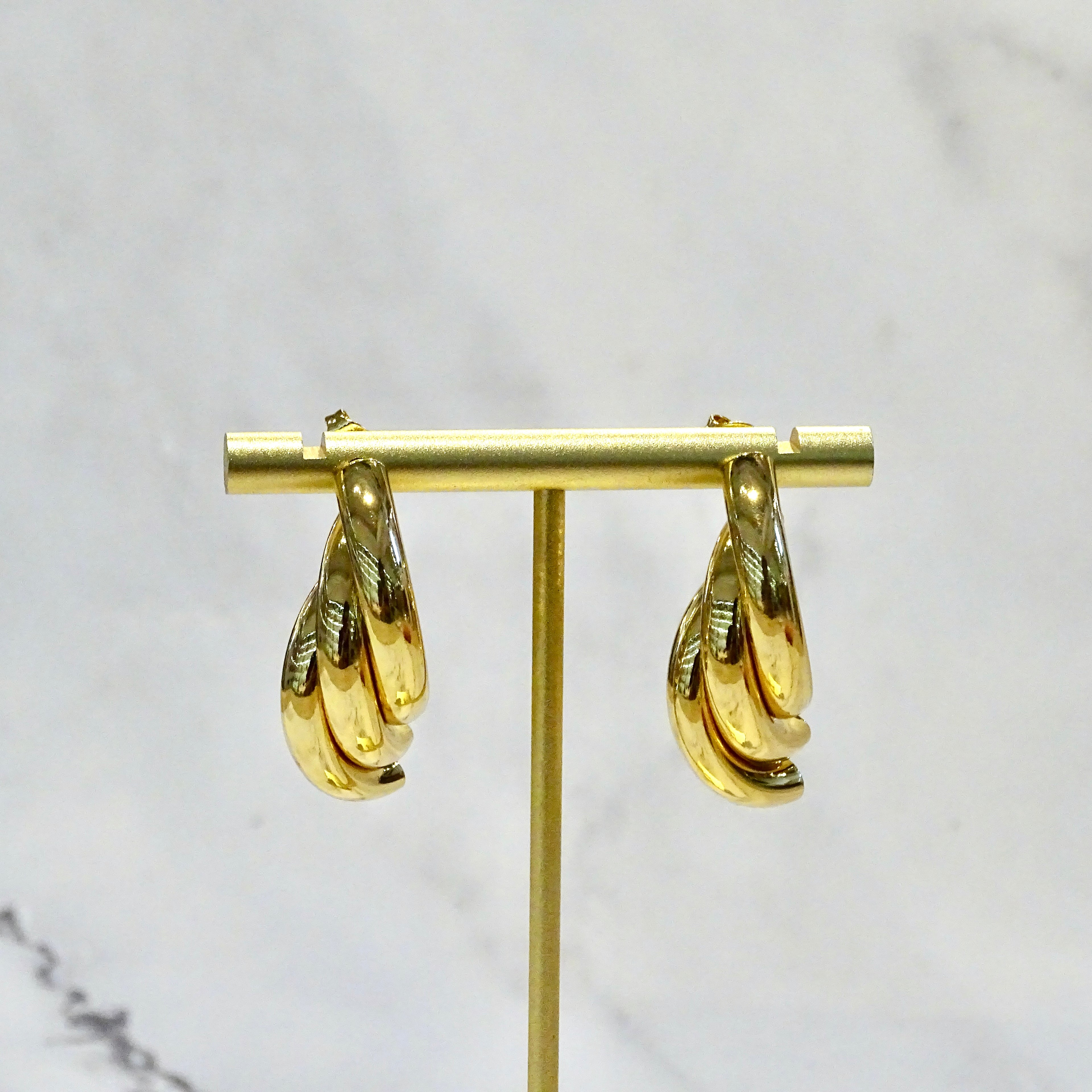 Aretes Acero Inoxidable 3 Líneas