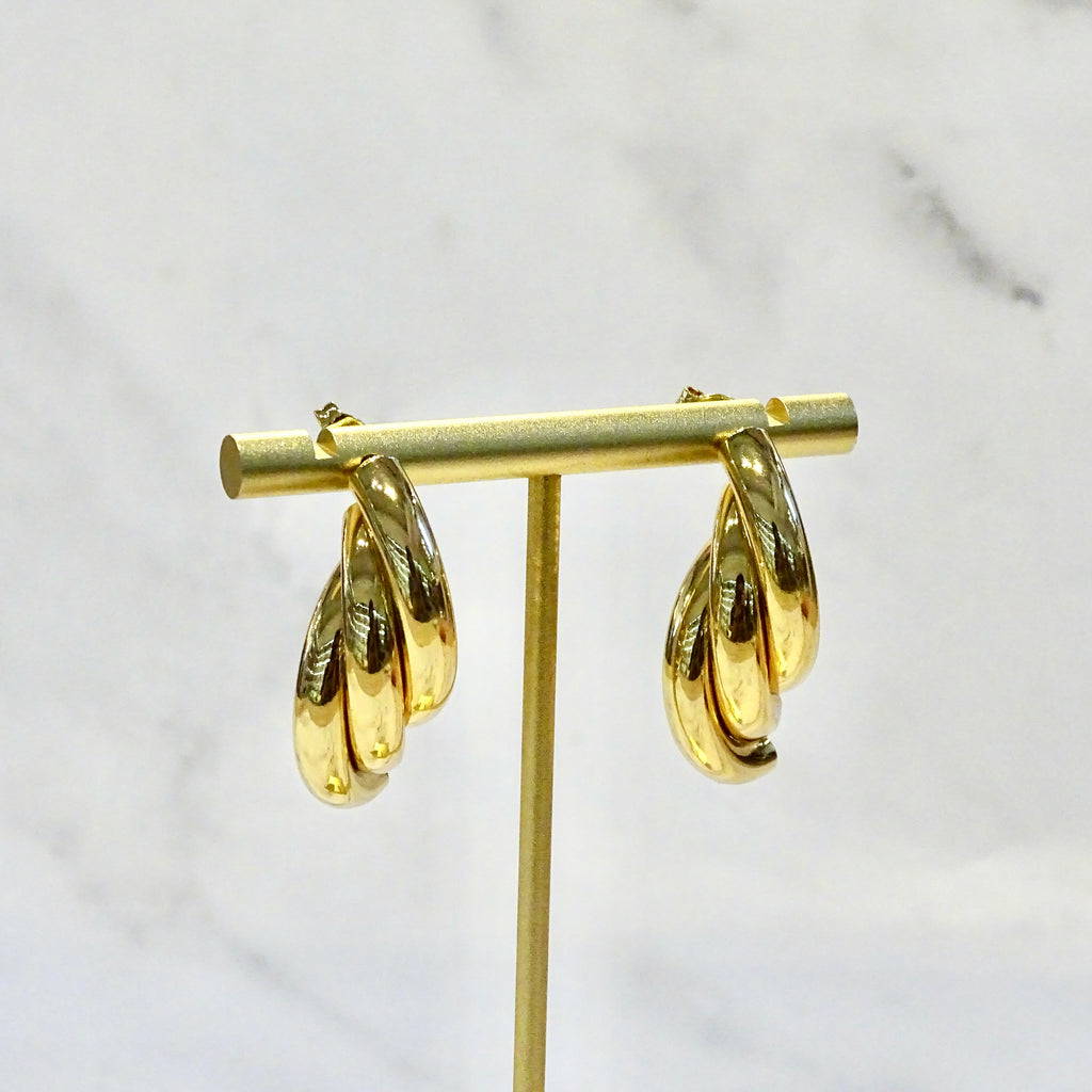 Aretes Acero Inoxidable 3 Líneas