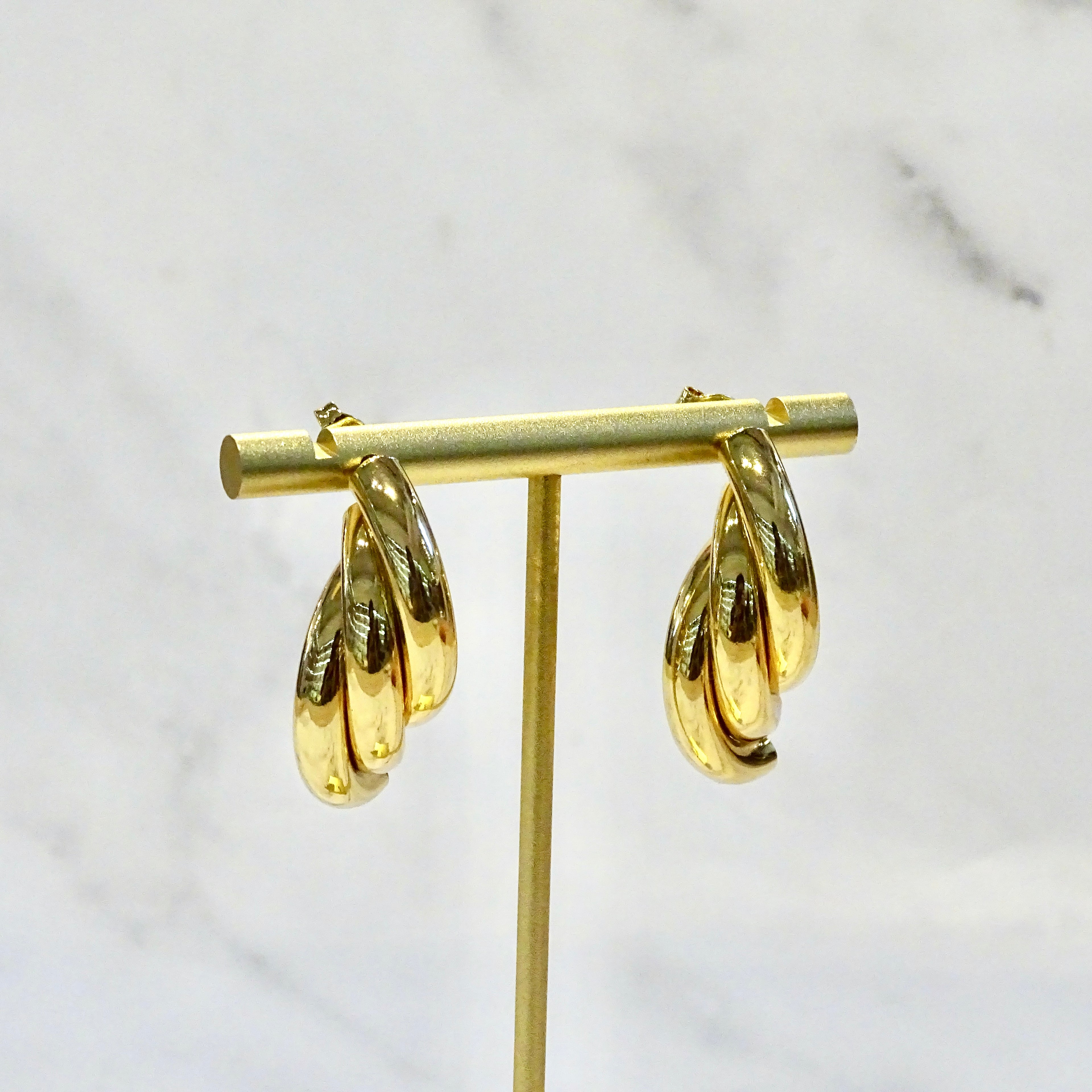 Aretes Acero Inoxidable 3 Líneas