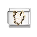 Charm Italian Mariposa Blanca con Negro