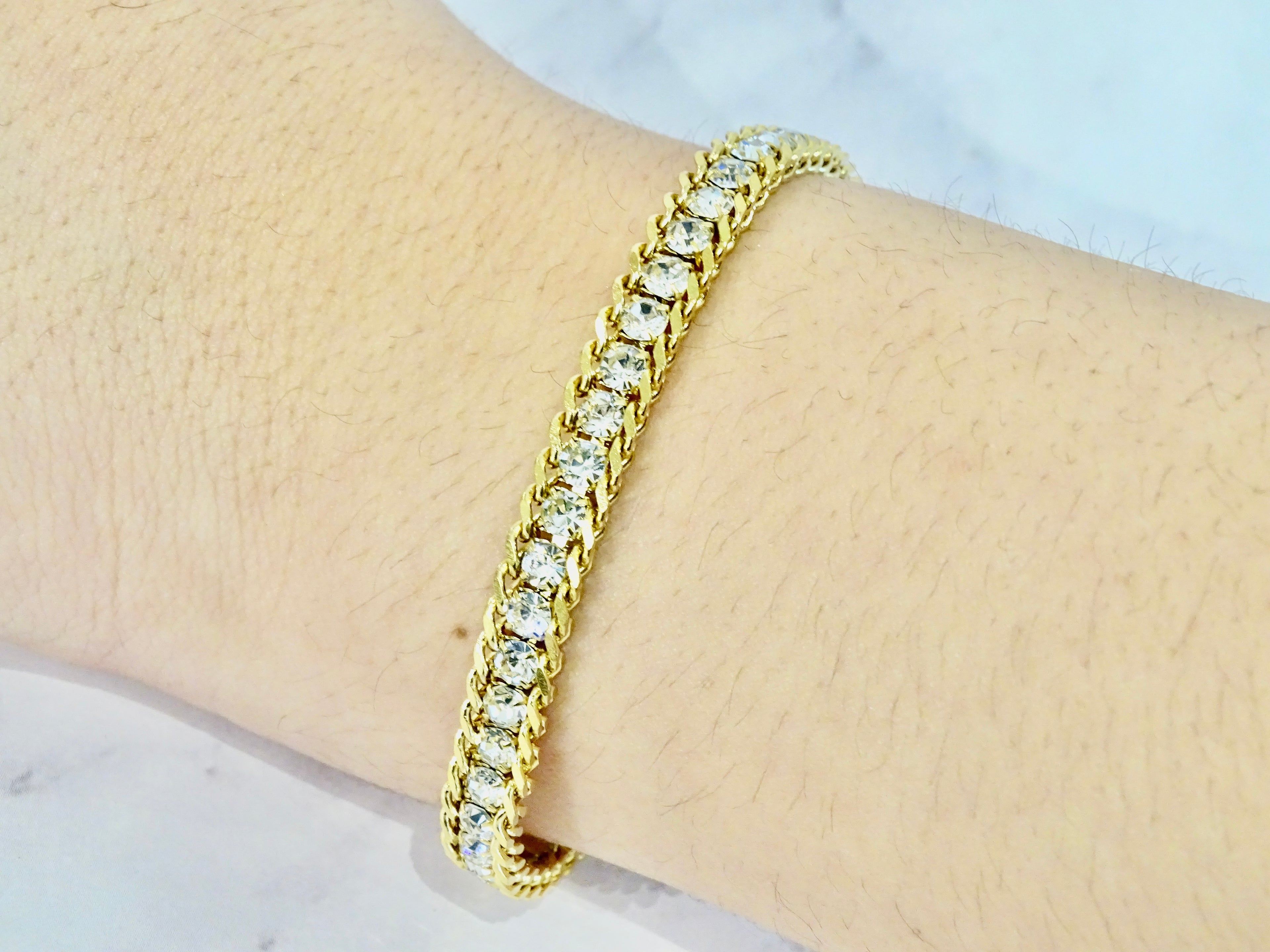 Pulsera Acero Inoxidable Tenis con Eslabón