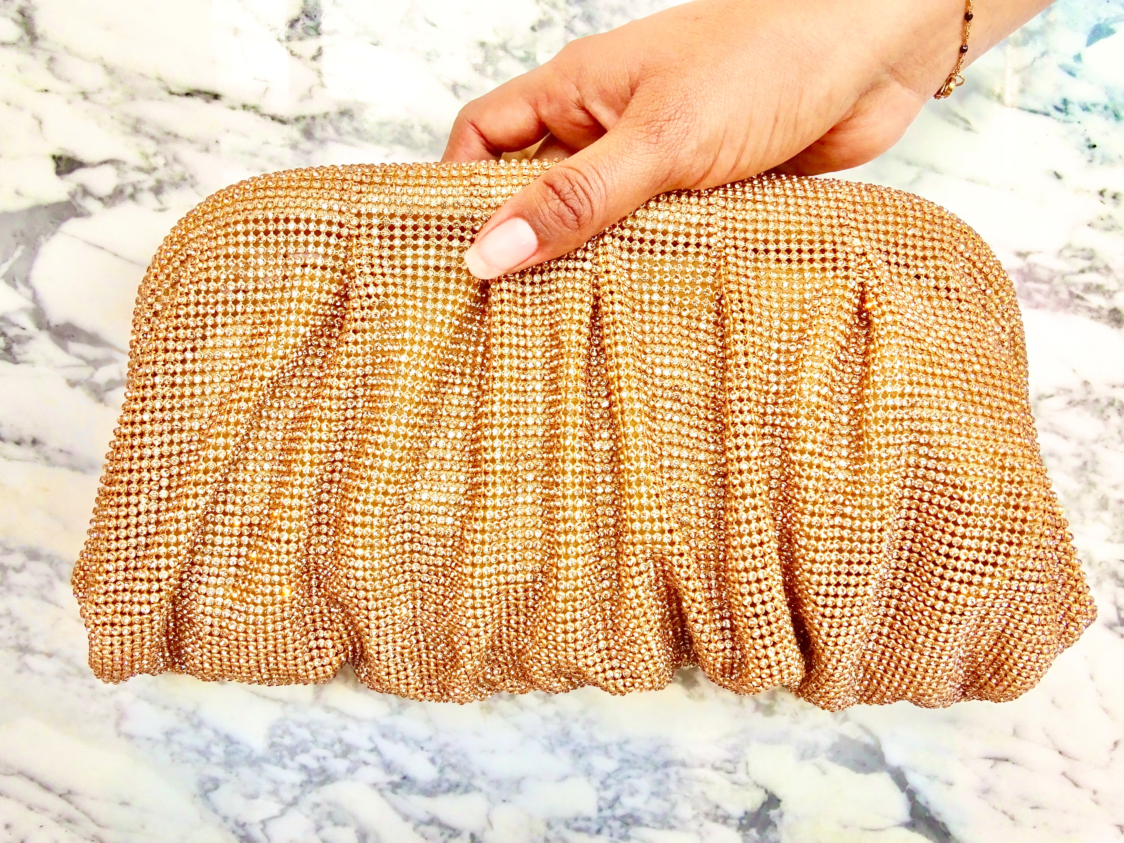 Bolsa Cristales Dorada