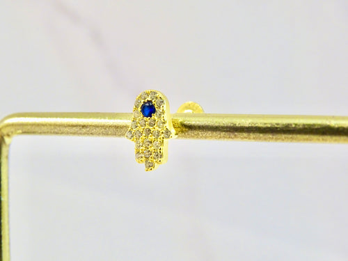 Piercing Plata 925 con Chapa de Oro Manita