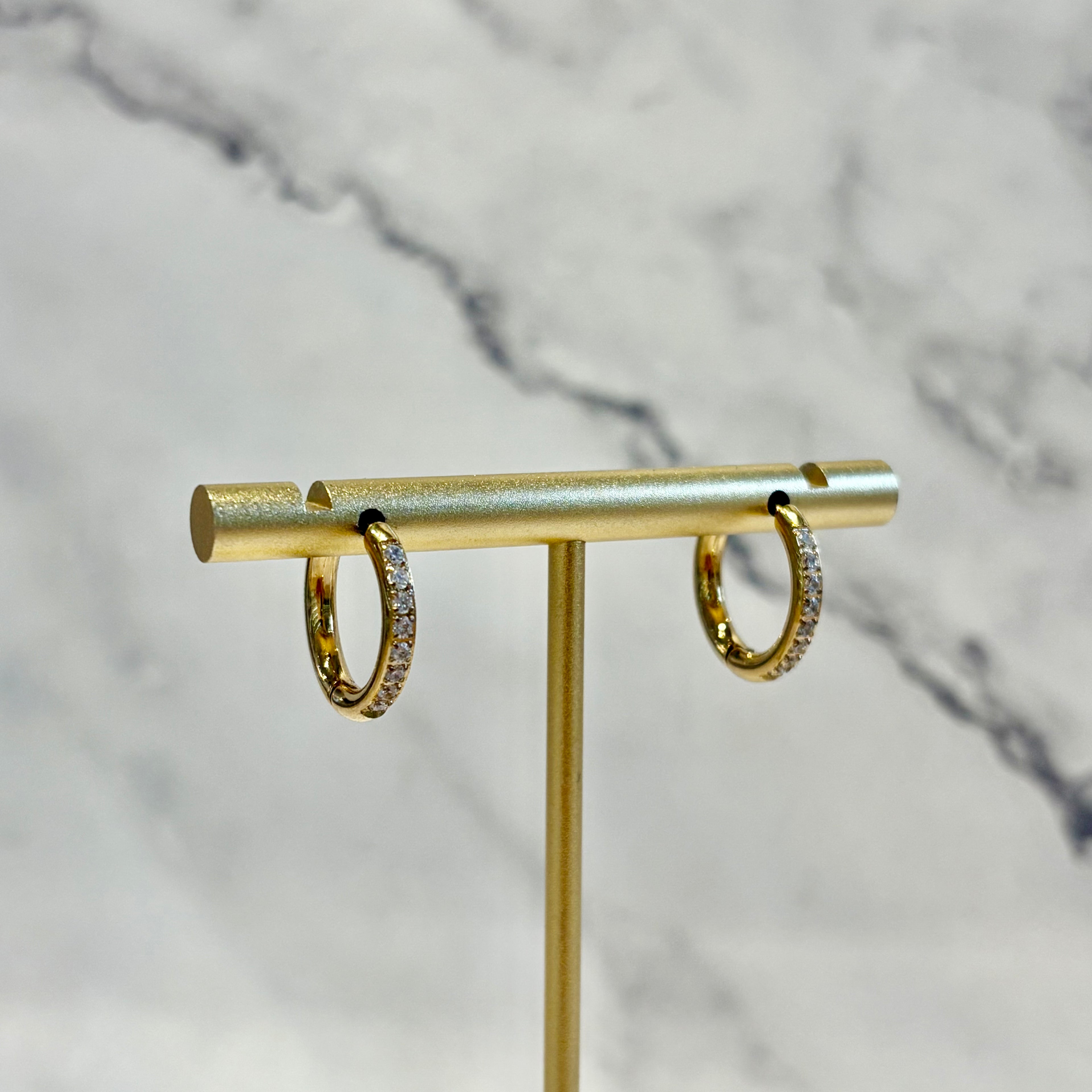 Arracada Acero Inoxidable con Zirconia