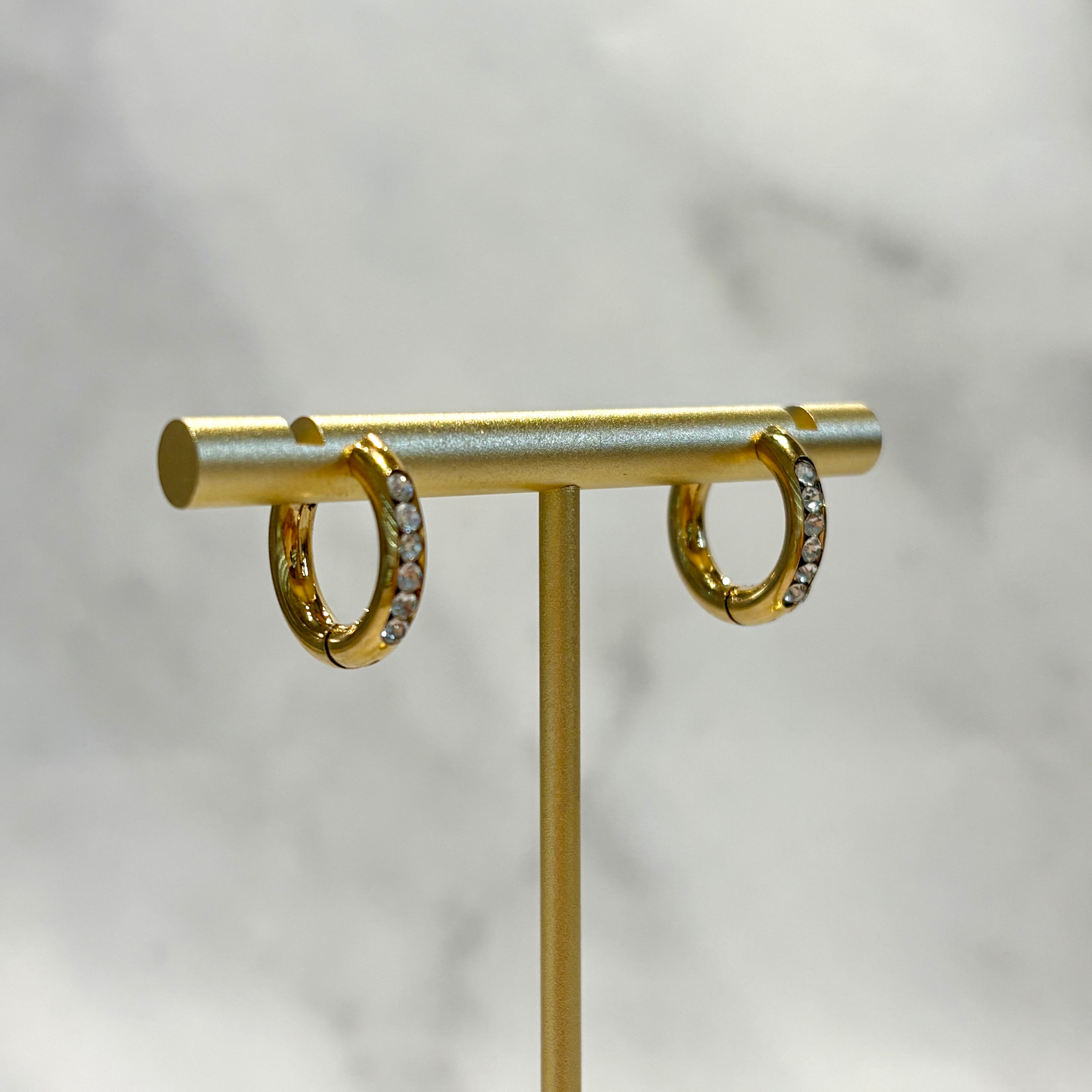 Arracadas Acero Inoxidable Chunky con Piedras