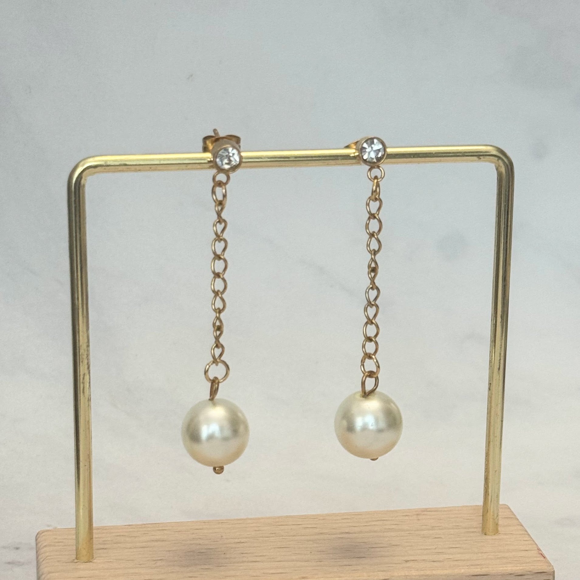 Aretes Acero Inoxidable Perla