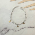 Pulsera Acero Inoxidable Eslabon y Estrellas
