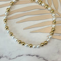 Collar Oro Laminadi Perlas y Bolas XL
