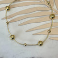Collar Oro Laminado Bolas y Palitos