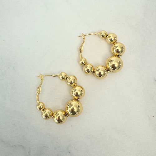 Aretes Oro Laminado Bolas