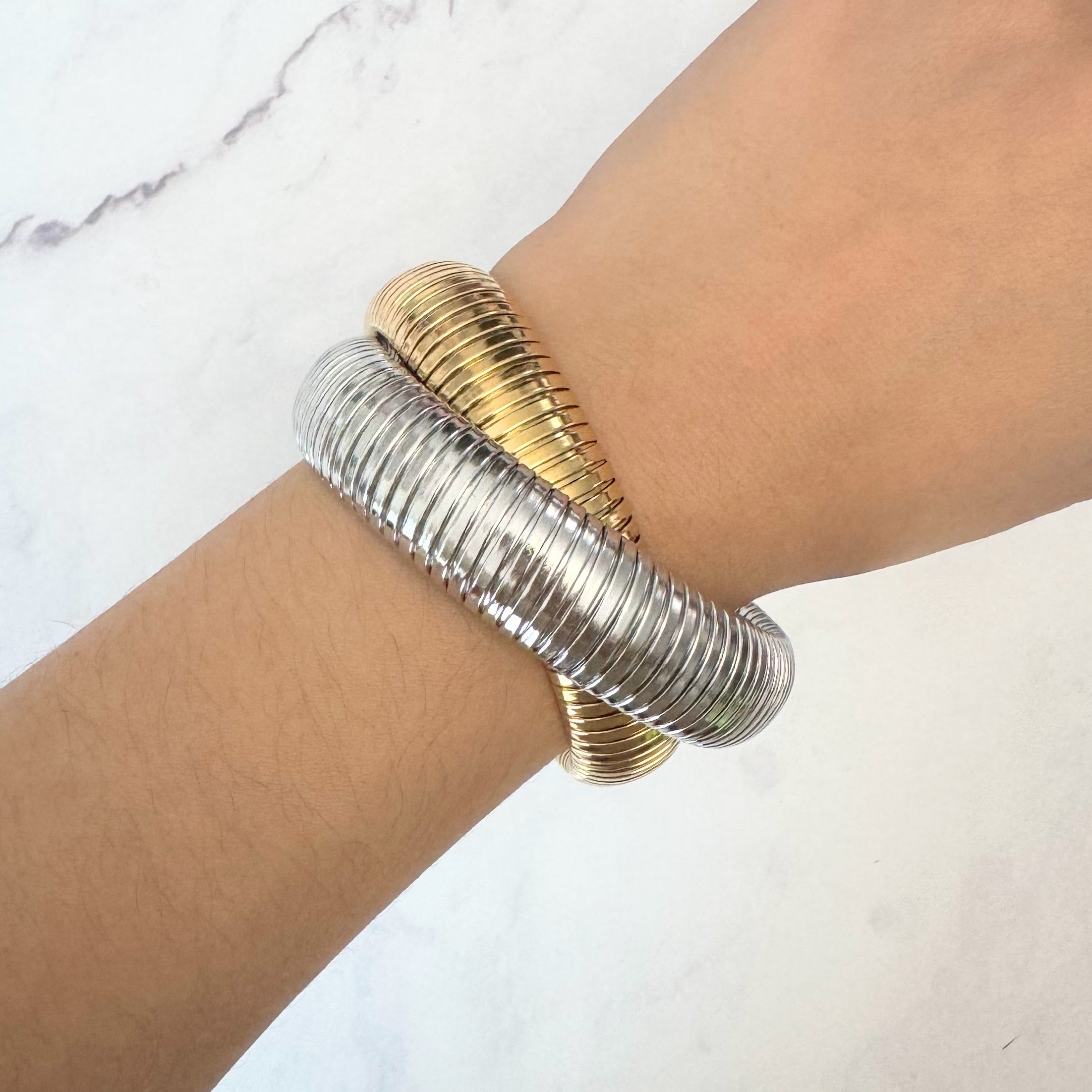 Pulsera Acero Bicolor Grande