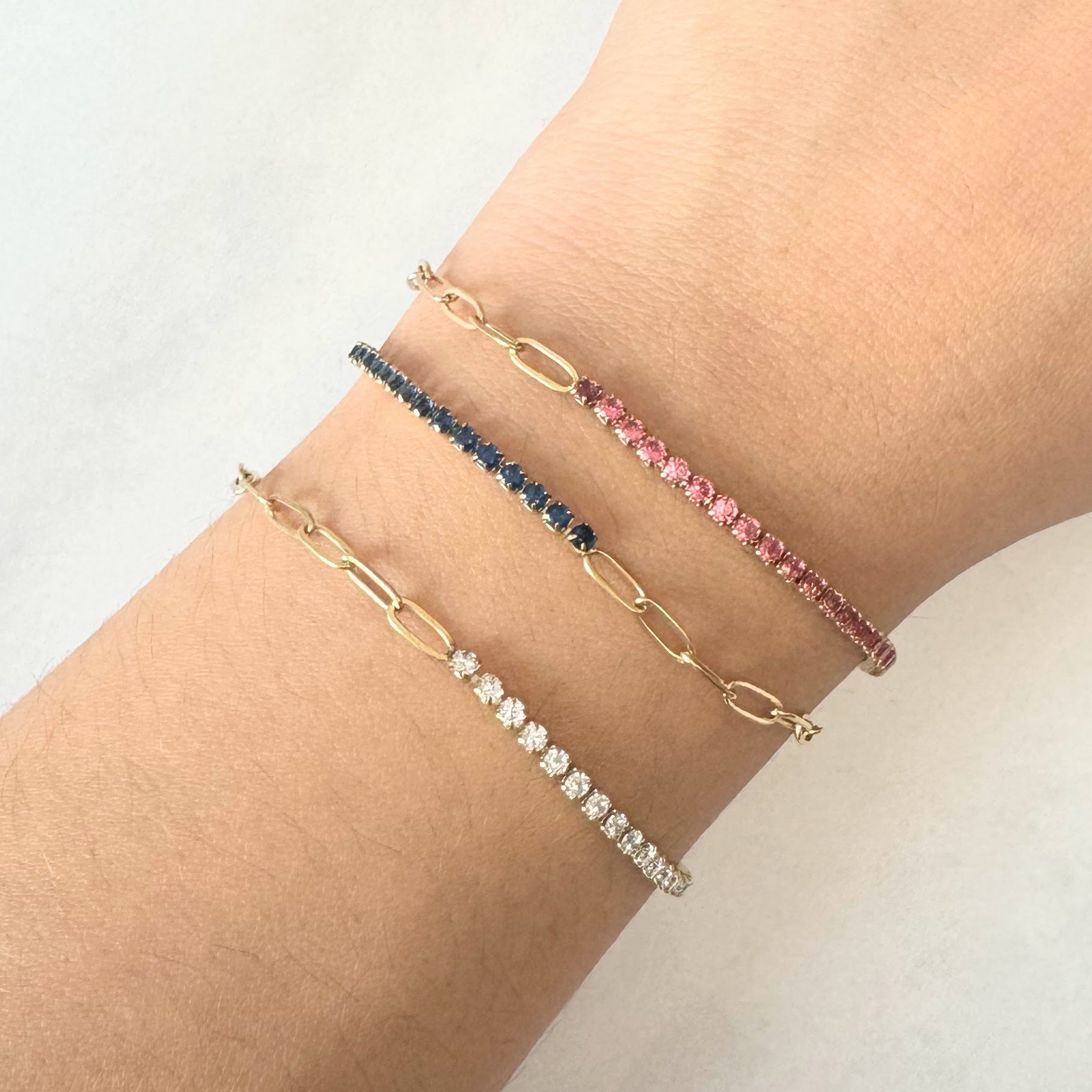 Pulsera Acero Inoxidable Tenis con Eslabon