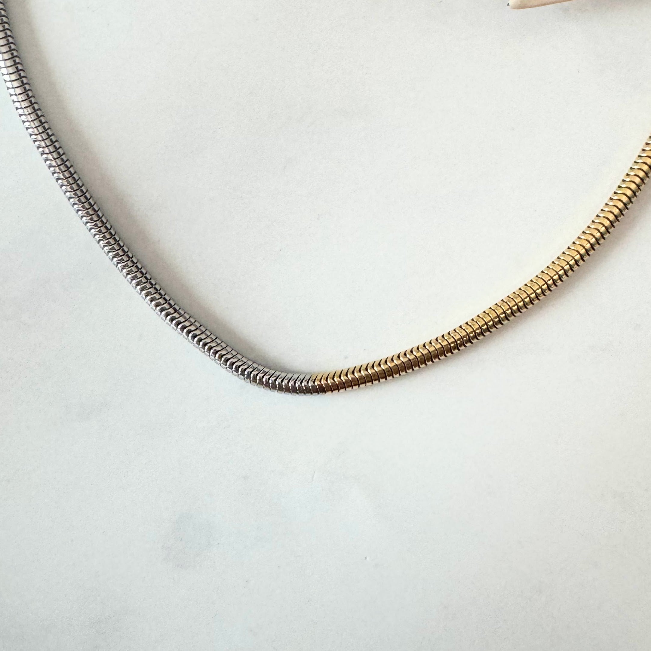 Collar Acero Inoxidable Bicolor Redondo