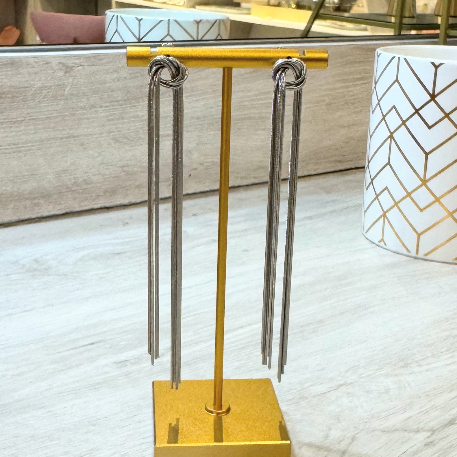 Aretes Acero Inoxidable Nudo Largos