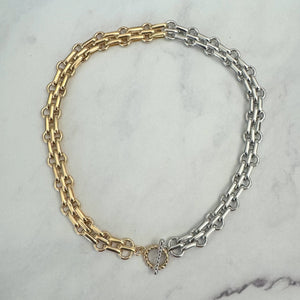 Collar Acero Inoxidable Trenzado Bicolor