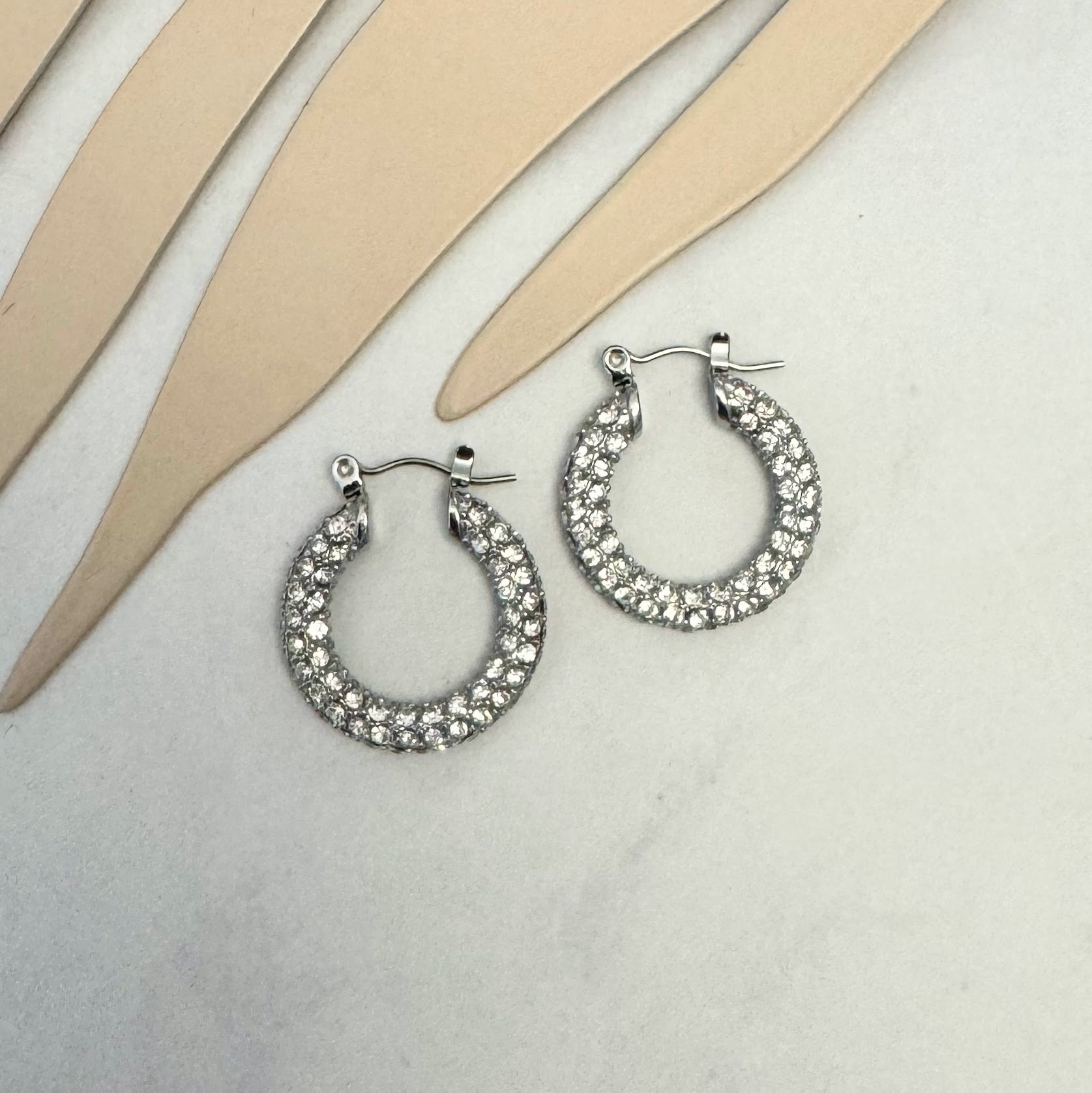 Arracadas Acero Inoxidable con Cristales