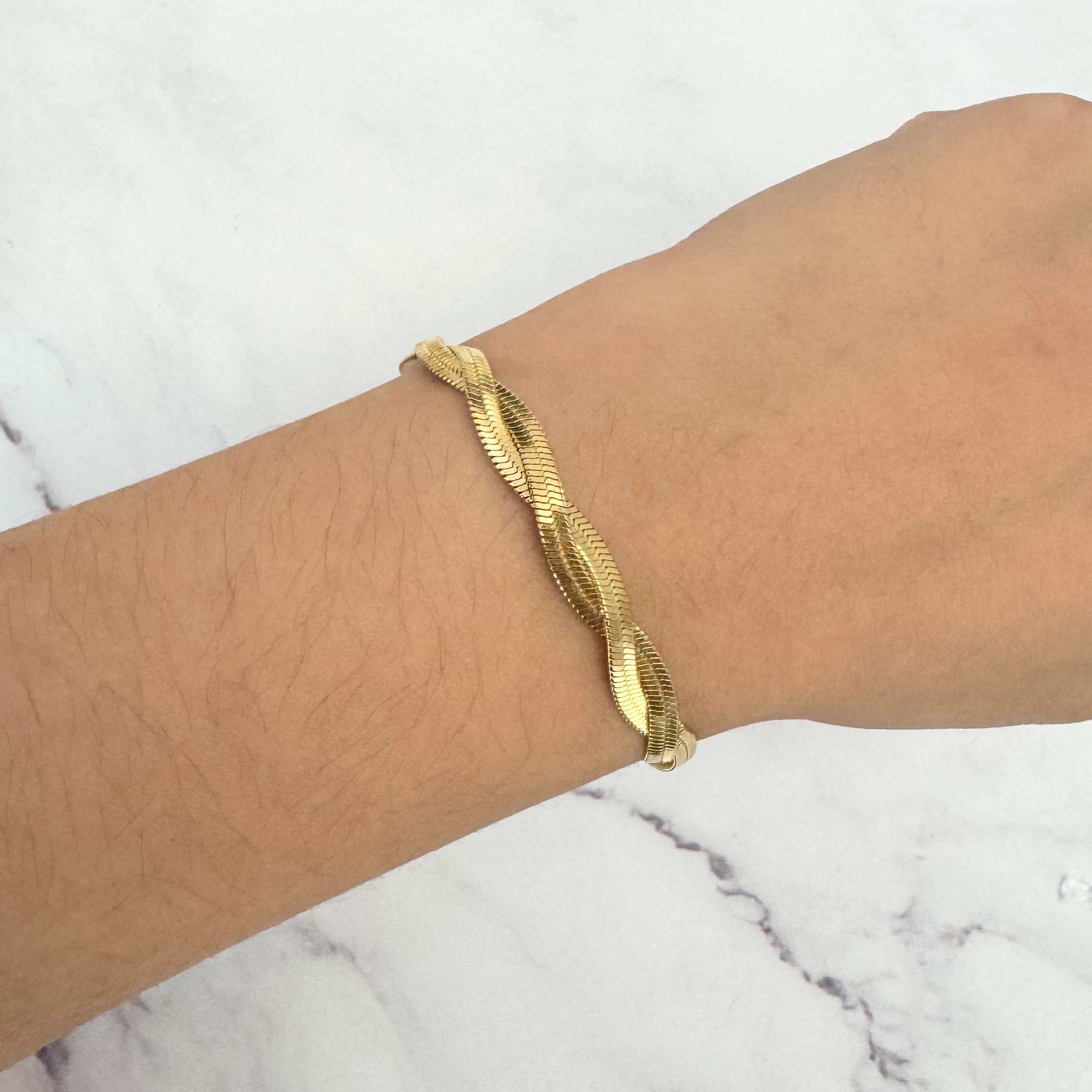 Pulsera Acero Inoxidable Trenzada Plana