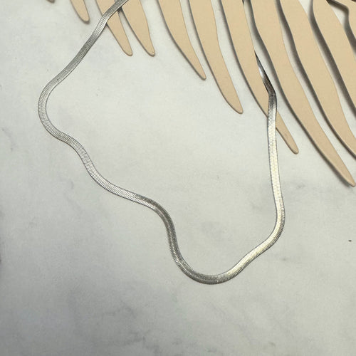 Collar Plateado Acero Inoxidable Plana 3 mm