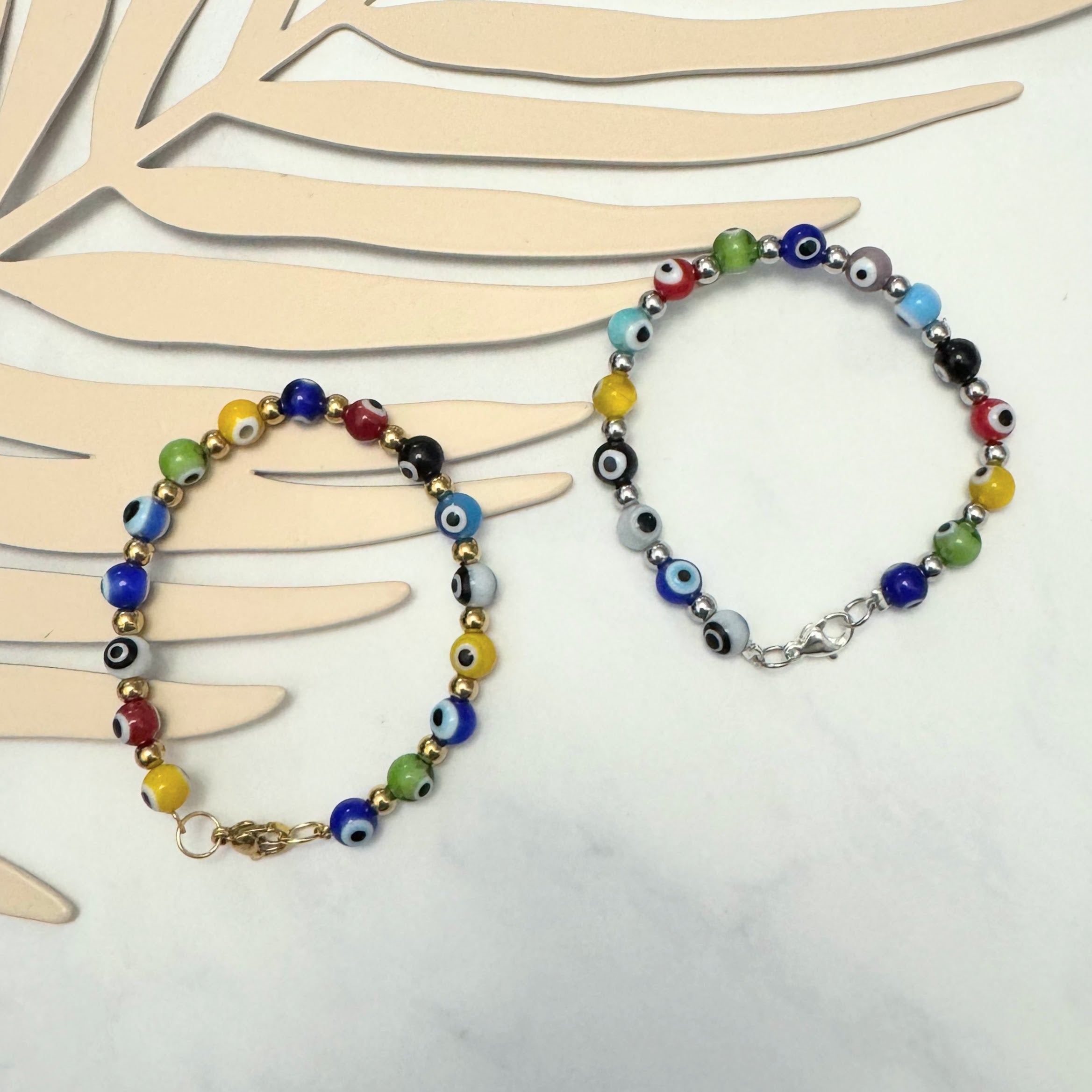 Pulsera Acero Inoxidable Ojitos con Bolita