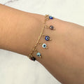 Pulsera Acero Inoxidable Ojitos Colgantes