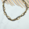 Collar Acero Inoxidable Eslabon Doble Bicolor