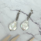 Aretes Acero Inoxidable Perla Barroca en Eslabon