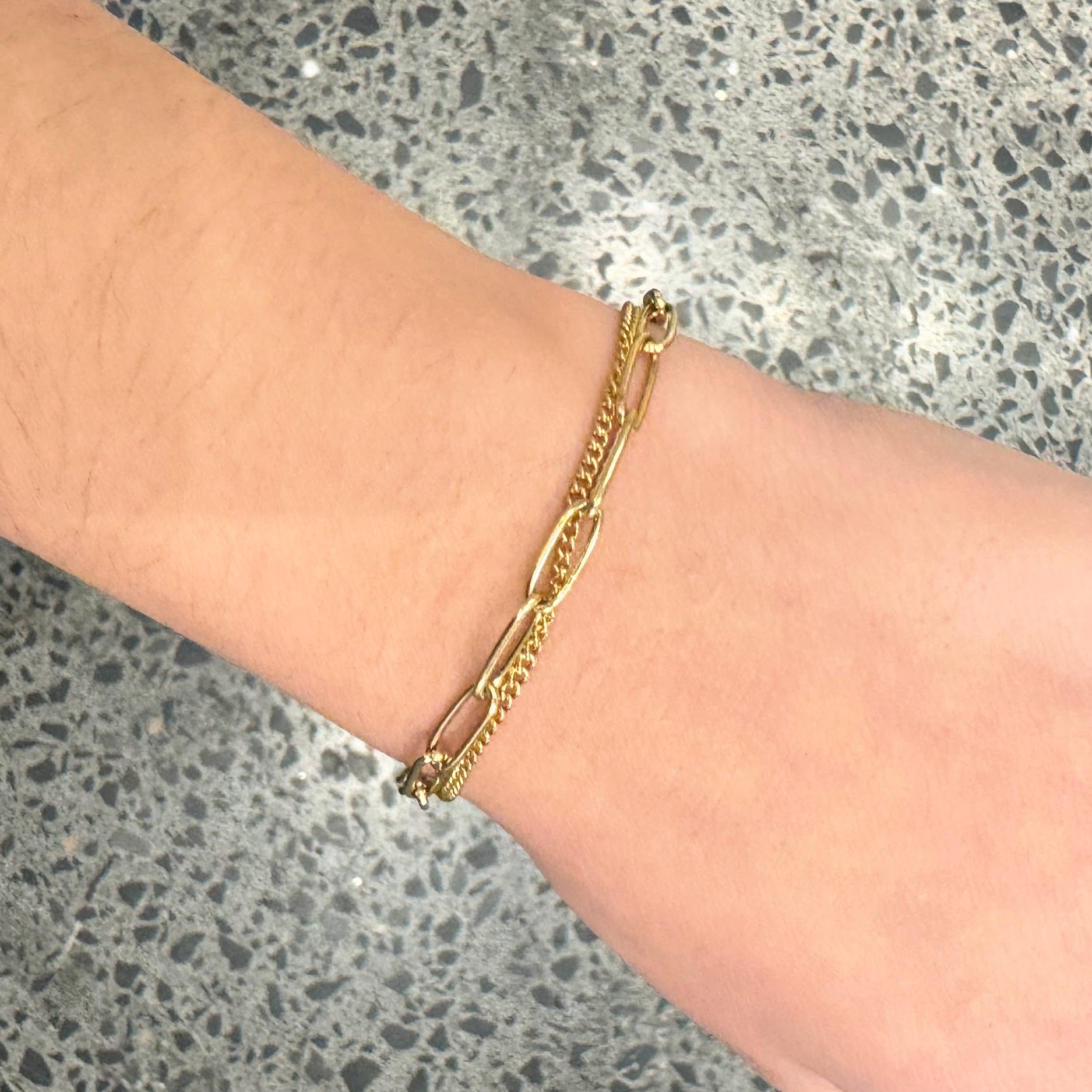 Pulsera Acero Inoxidable Doble Eslabon con Cadena