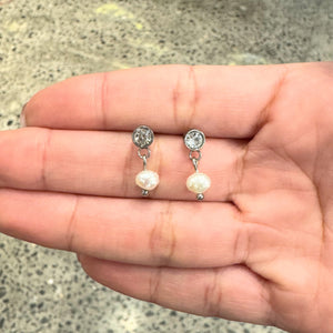 Aretes Acero Inoxidable Perla mini