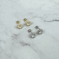 Aretes Plata 925 con Chapa de Oro Flor
