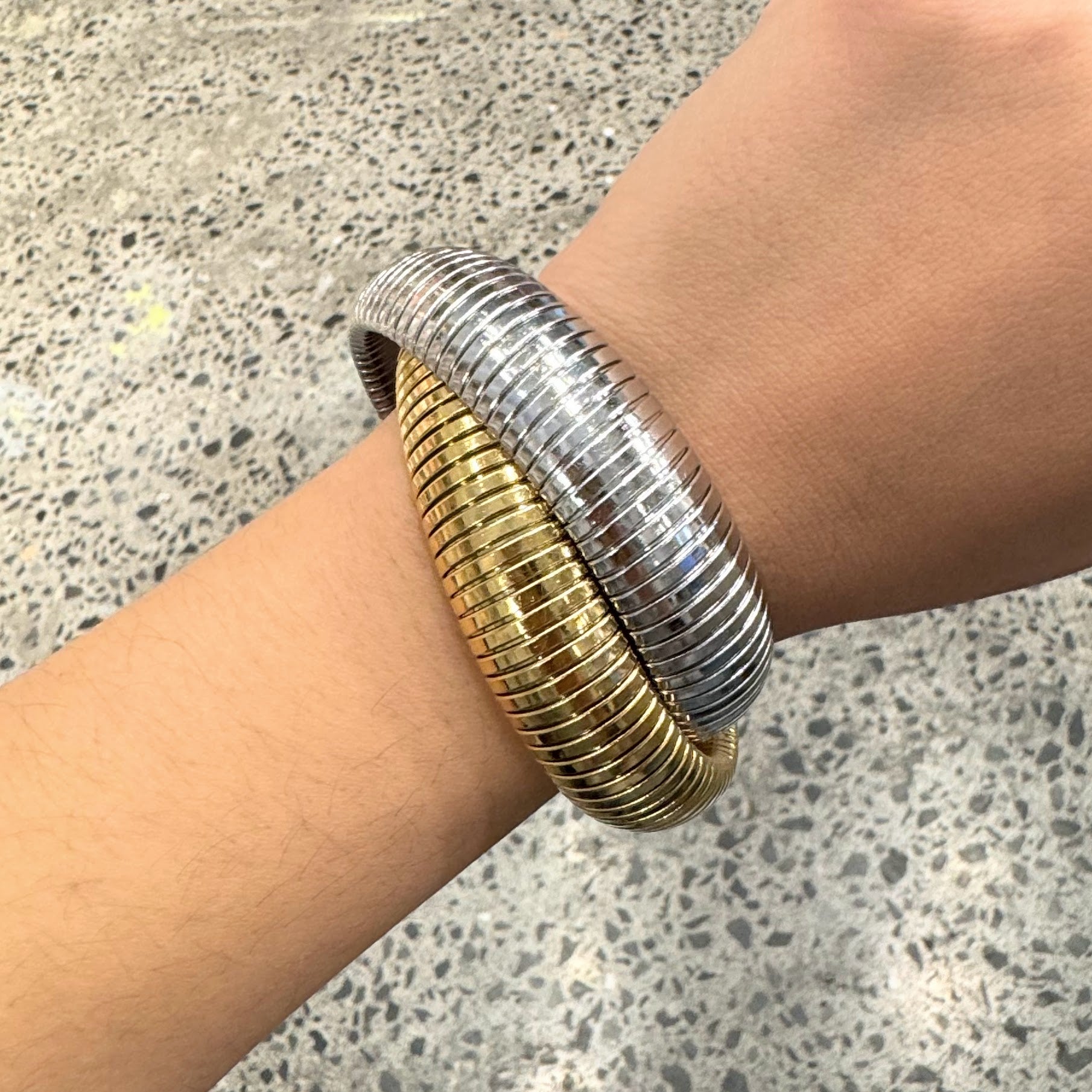 Pulsera Acero Inoxidable Bicolor Mediana