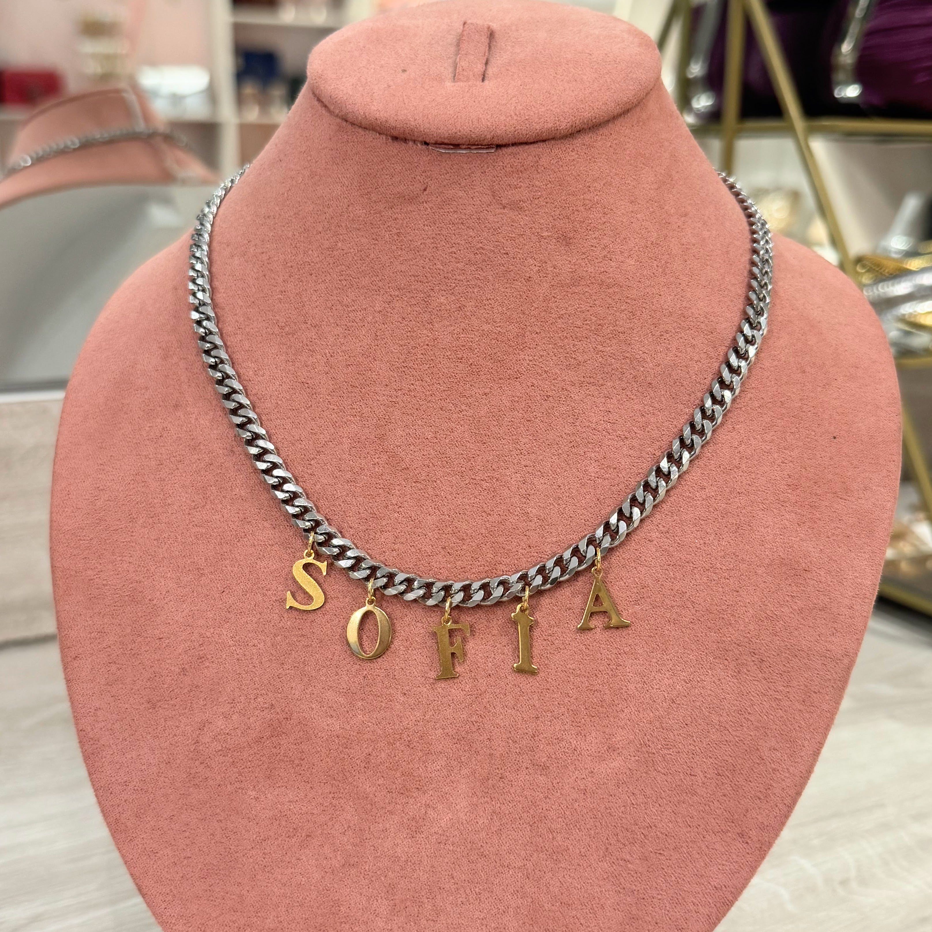 Collar Acero Inoxidable Eslabon con Nombre