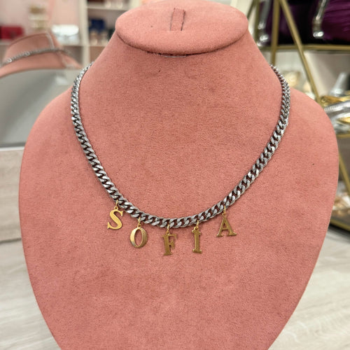 Collar Acero Inoxidable Eslabon con Nombre