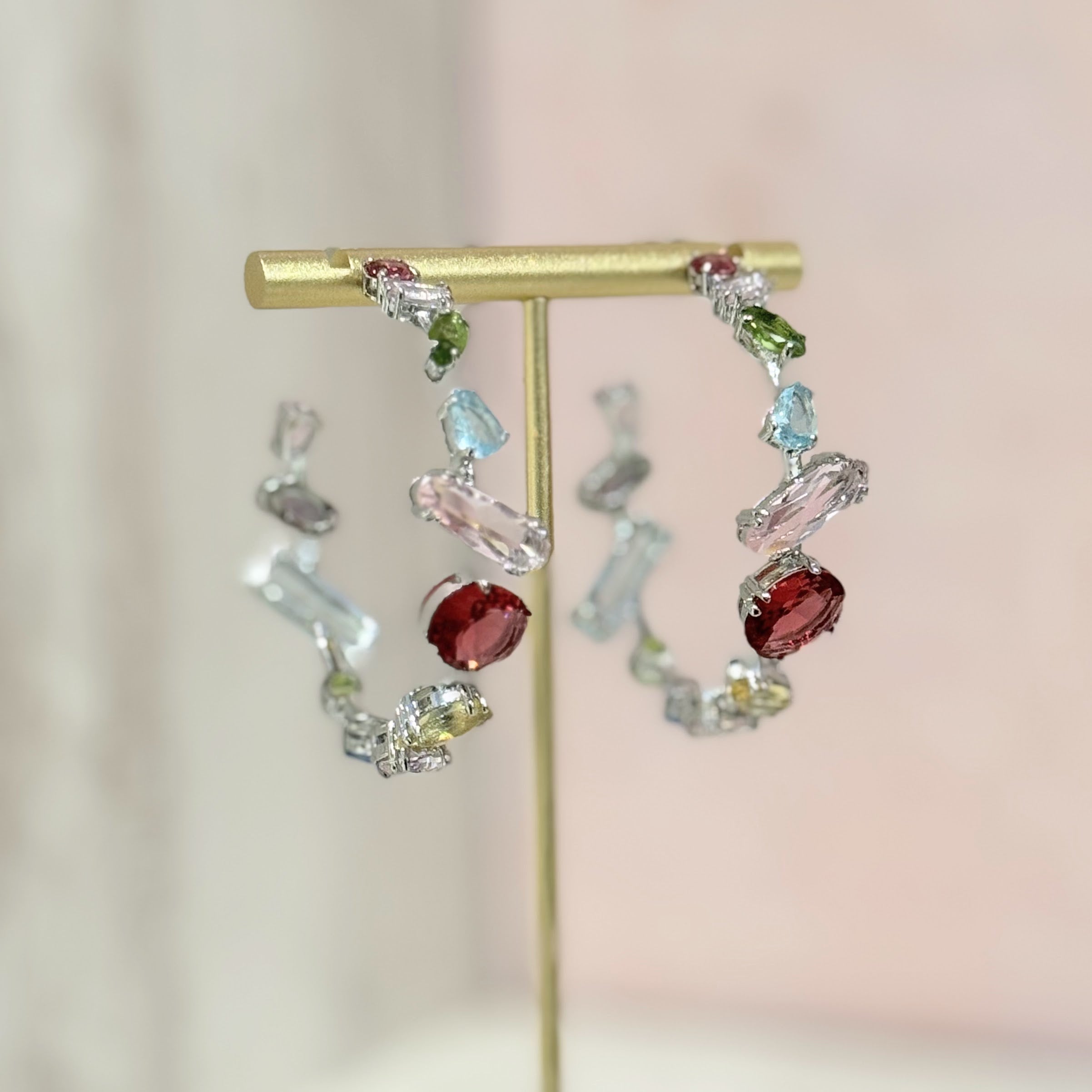 Arracadas Rodio Colores Pastel