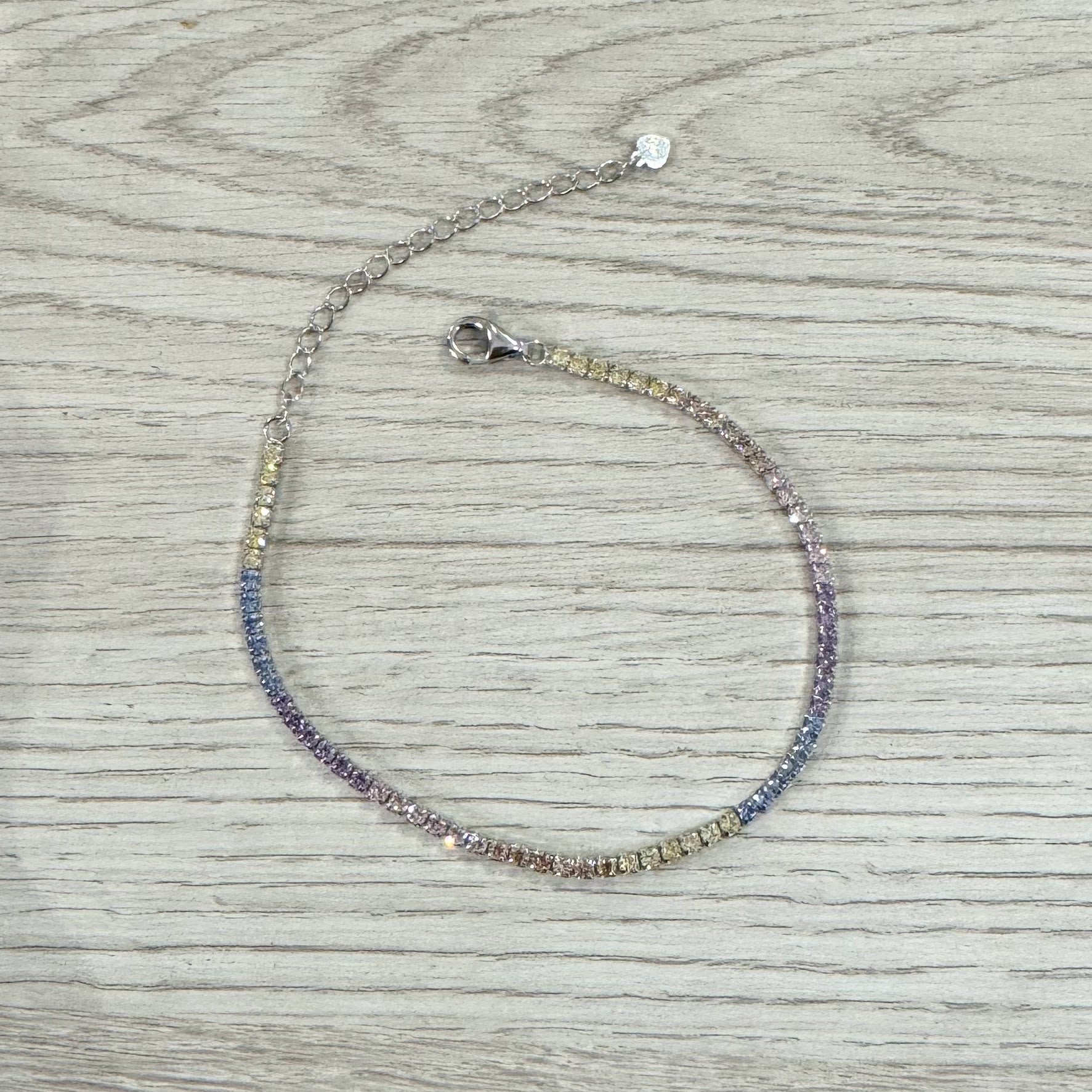 Pulsera Plata 925 Colores Tenis