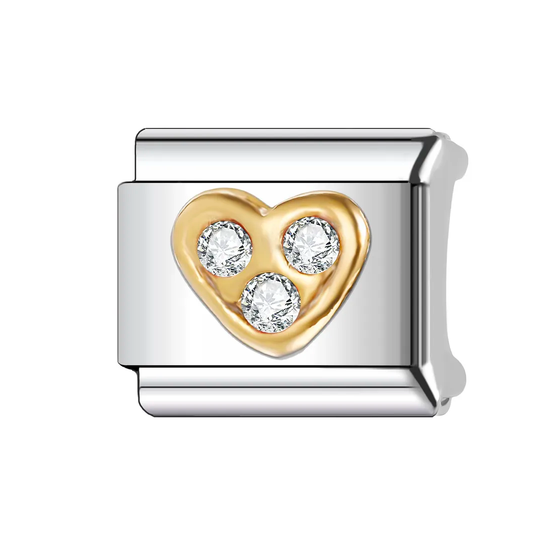 Charm Italian Bracelet Corazon Zirconia