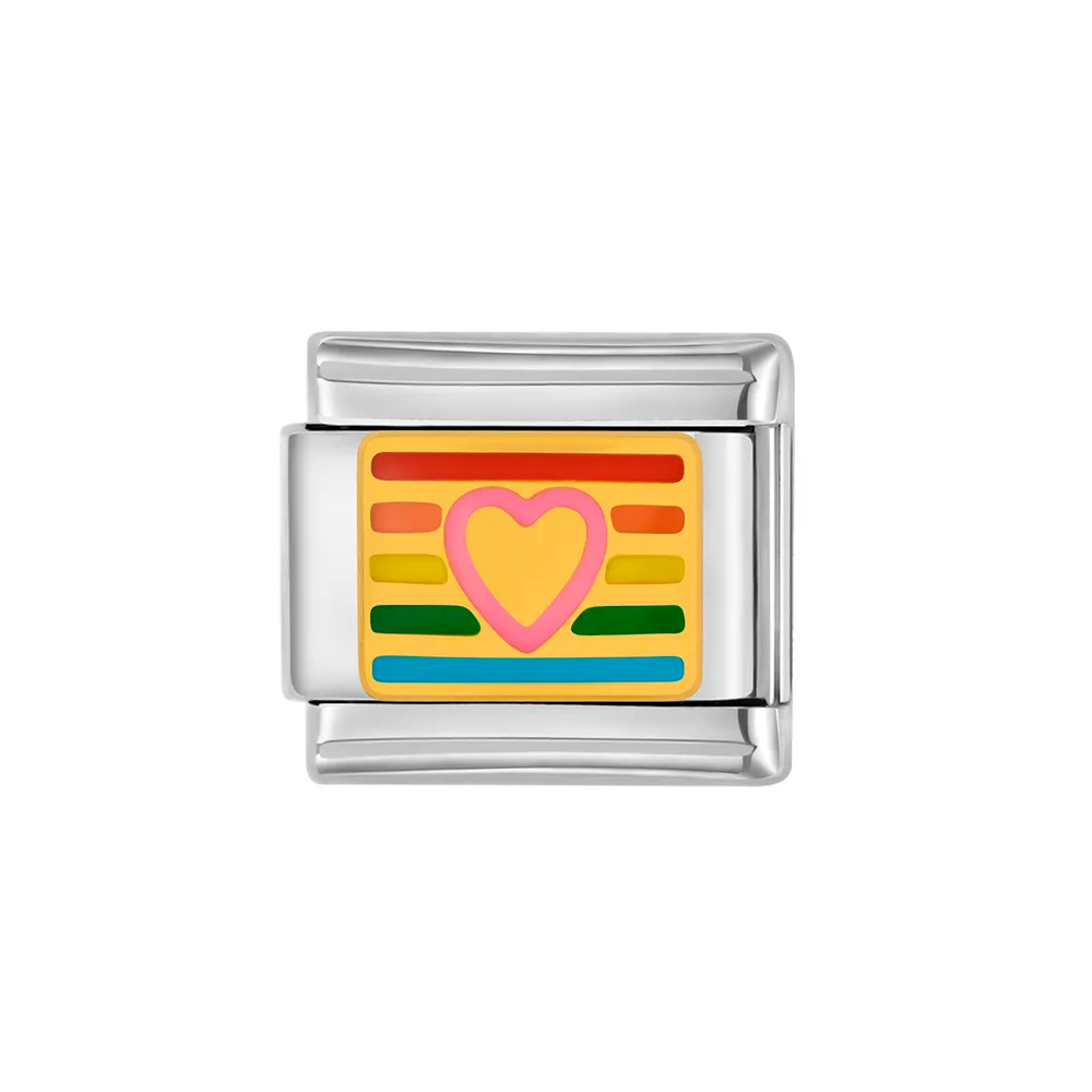 Charm Italian Bracelet Corazon Colores