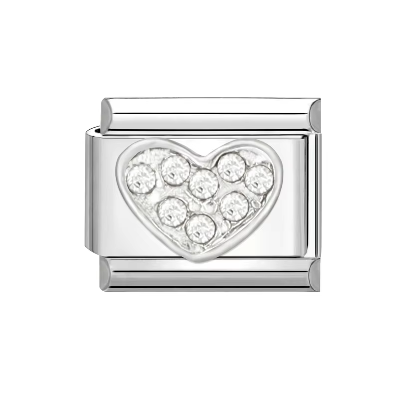 Charm Italian Bracelet Corazon Cristales