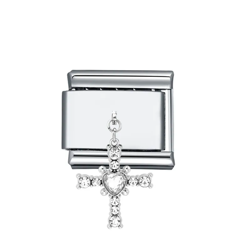 Charm Italian Bracelet Cruz Grande Colgante Zirc