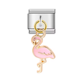 Charm Italian Bracelet Flamingo Colgante