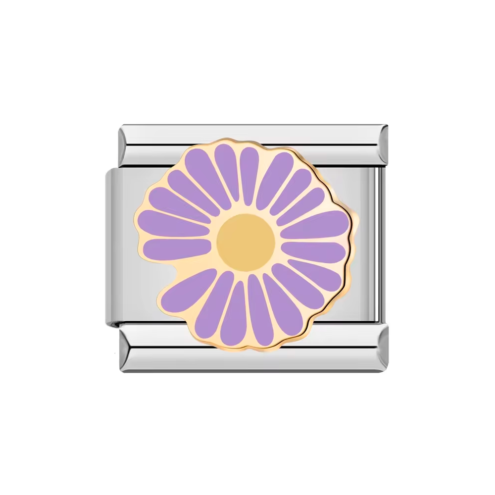 Charm Italian Bracelet Flor Morada