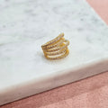 Earcuff Plata .925 Chapado en Oro 18K Quintuple