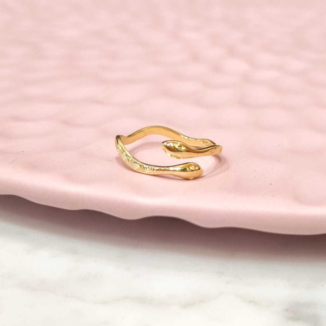 Anillo Plata925 Chapa de Oro 18K Serpiente